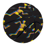 Trippy Dancing Skeleton Pattern Print Basketball