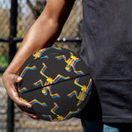 Trippy Dancing Skeleton Pattern Print Basketball