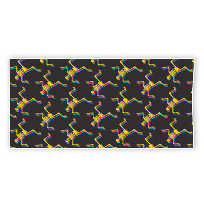 Trippy Dancing Skeleton Pattern Print Beach Towel