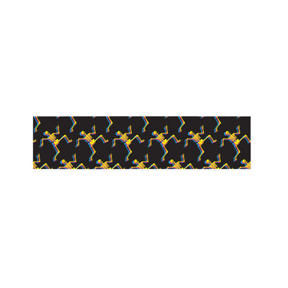 Trippy Dancing Skeleton Pattern Print Bed Runner