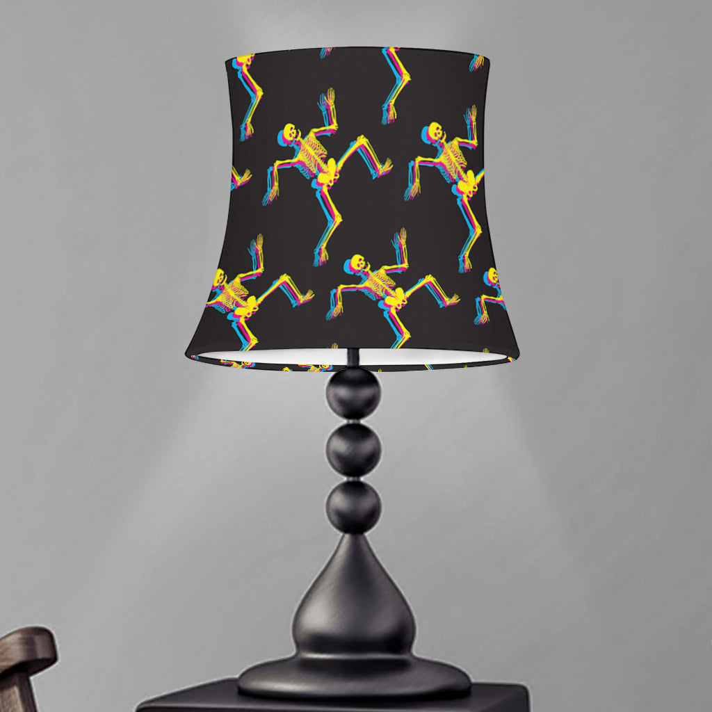 Trippy Dancing Skeleton Pattern Print Bell Lamp Shade