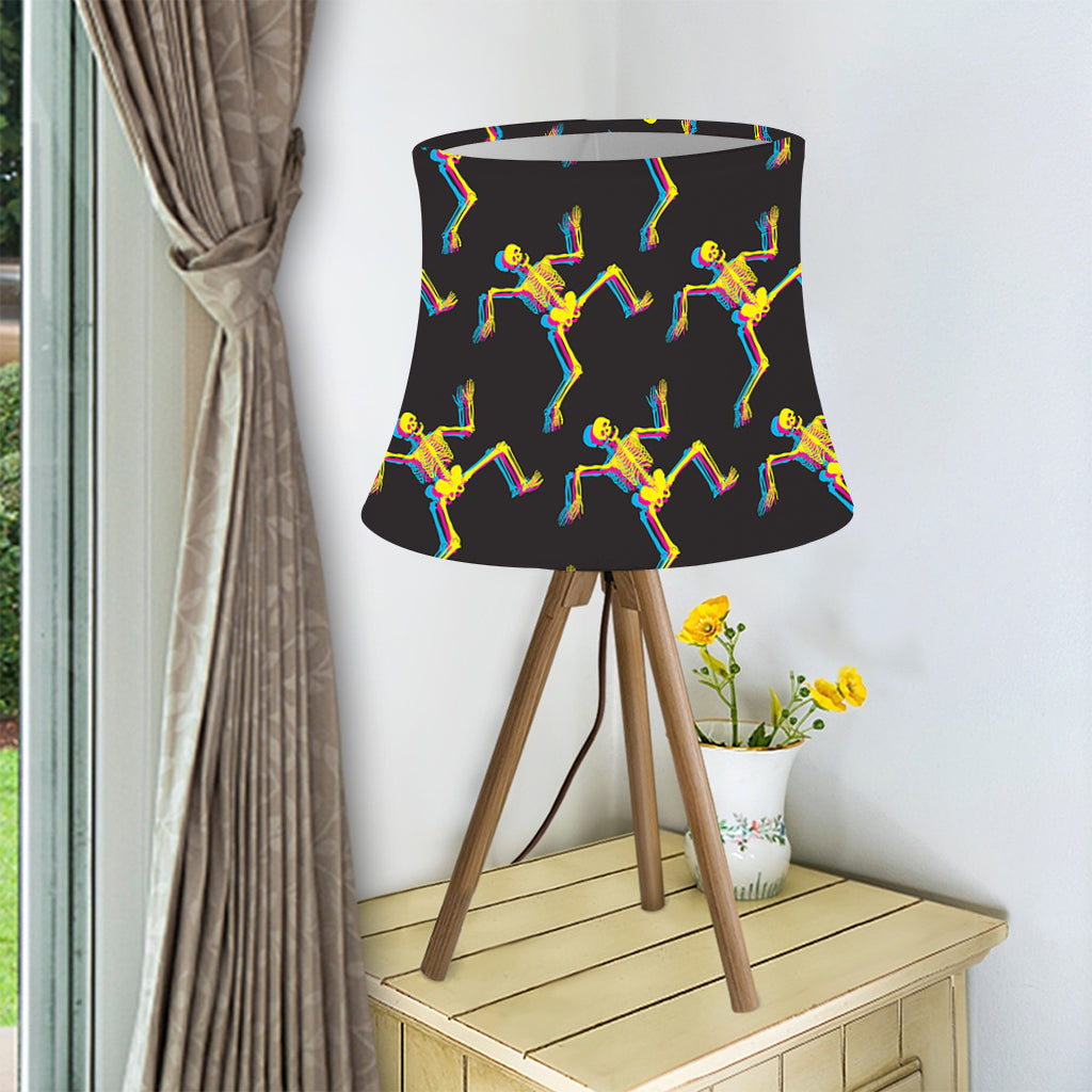 Trippy Dancing Skeleton Pattern Print Bell Lamp Shade