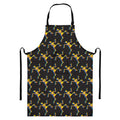 Trippy Dancing Skeleton Pattern Print Bib Apron With Pocket