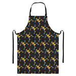Trippy Dancing Skeleton Pattern Print Bib Apron With Pocket