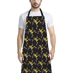 Trippy Dancing Skeleton Pattern Print Bib Apron With Pocket
