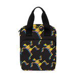 Trippy Dancing Skeleton Pattern Print Bible Tote Bag