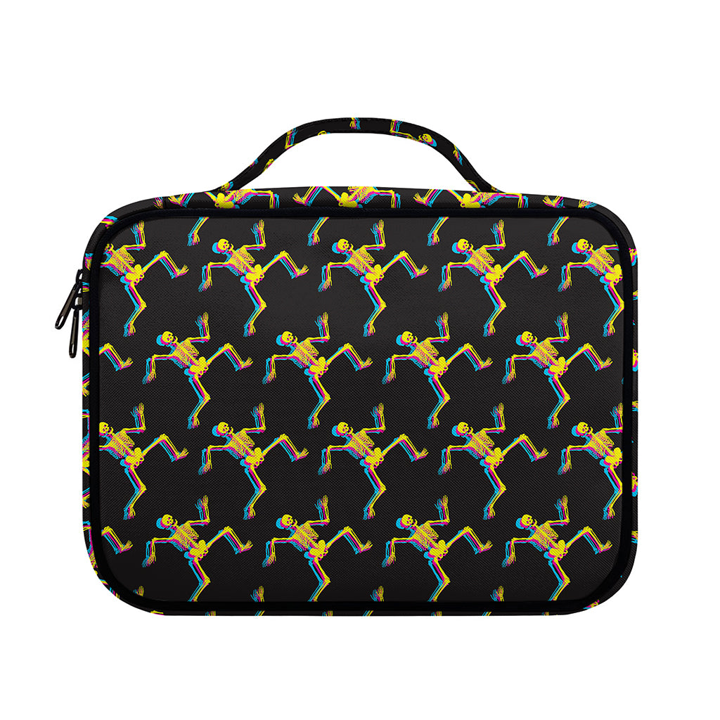 Trippy Dancing Skeleton Pattern Print Briefcase Bible Bag