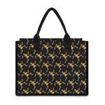 Trippy Dancing Skeleton Pattern Print Canvas Tote Bag