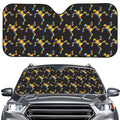 Trippy Dancing Skeleton Pattern Print Car Windshield Sun Shade