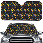 Trippy Dancing Skeleton Pattern Print Car Windshield Sun Shade