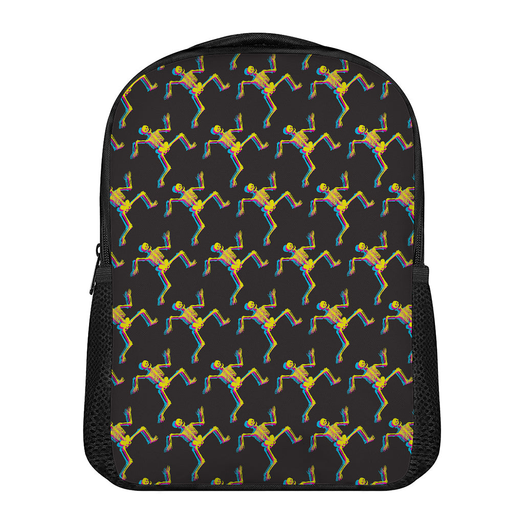 Trippy Dancing Skeleton Pattern Print Casual Backpack