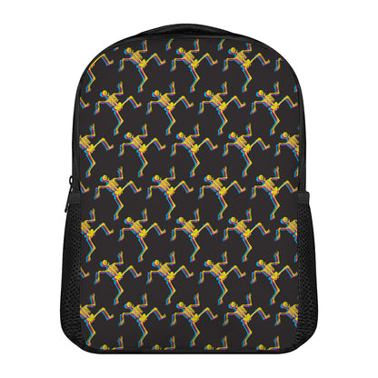 Trippy Dancing Skeleton Pattern Print Casual Backpack