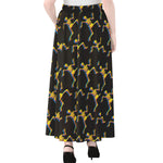 Trippy Dancing Skeleton Pattern Print Chiffon Maxi Skirt