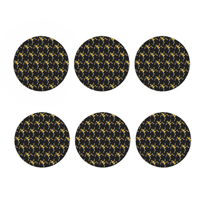 Trippy Dancing Skeleton Pattern Print Coaster Set