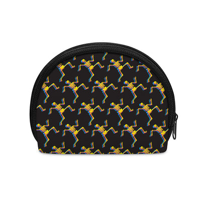 Trippy Dancing Skeleton Pattern Print Coin Purse