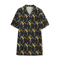 Trippy Dancing Skeleton Pattern Print Cotton Hawaiian Shirt