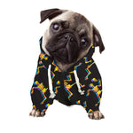 Trippy Dancing Skeleton Pattern Print Dog Zip Up Hoodie