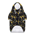 Trippy Dancing Skeleton Pattern Print Dog Zip Up Hoodie