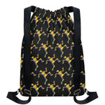 Trippy Dancing Skeleton Pattern Print Drawstring Backpack