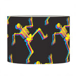 Trippy Dancing Skeleton Pattern Print Drum Lamp Shade