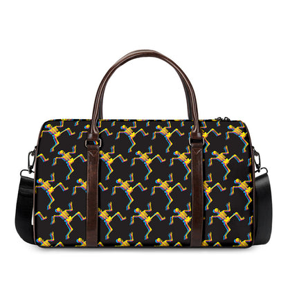 Trippy Dancing Skeleton Pattern Print Duffle Bag