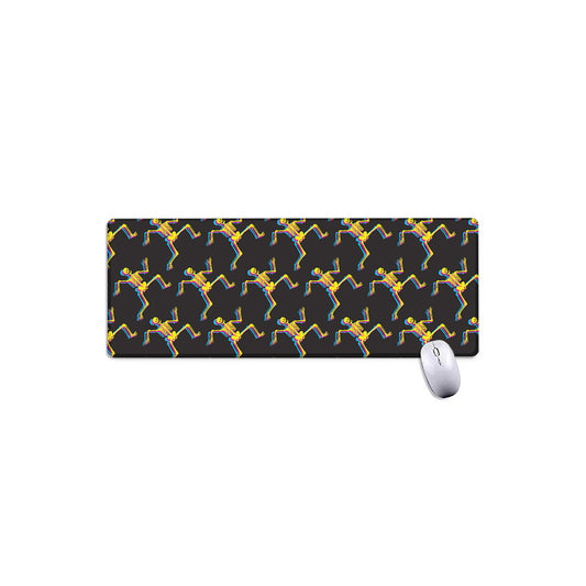 Trippy Dancing Skeleton Pattern Print Extended Mouse Pad