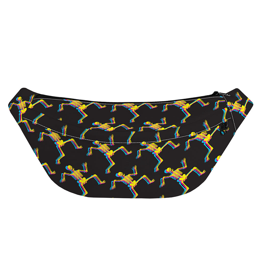 Trippy Dancing Skeleton Pattern Print Fanny Pack