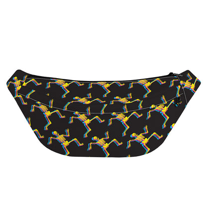 Trippy Dancing Skeleton Pattern Print Fanny Pack