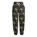 Trippy Dancing Skeleton Pattern Print Fleece Lined Knit Pants