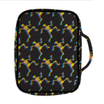 Trippy Dancing Skeleton Pattern Print Front Pocket Bible Bag