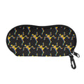 Trippy Dancing Skeleton Pattern Print Glasses Case