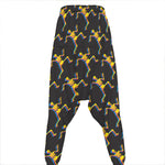 Trippy Dancing Skeleton Pattern Print Hammer Pants