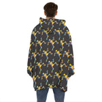 Trippy Dancing Skeleton Pattern Print Hoodie Blanket
