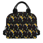 Trippy Dancing Skeleton Pattern Print Insulated Lunch Bag