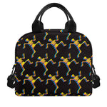 Trippy Dancing Skeleton Pattern Print Insulated Lunch Bag
