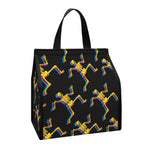 Trippy Dancing Skeleton Pattern Print Insulated Lunch Tote