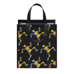 Trippy Dancing Skeleton Pattern Print Insulated Lunch Tote