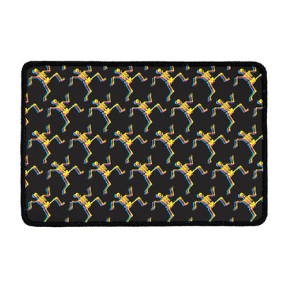 Trippy Dancing Skeleton Pattern Print Kitchen Mat