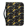 Trippy Dancing Skeleton Pattern Print Leather Bible Cover