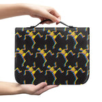 Trippy Dancing Skeleton Pattern Print Leather Bible Cover