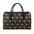 Trippy Dancing Skeleton Pattern Print Leather Duffel Bag
