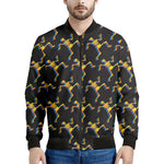 Trippy Dancing Skeleton Pattern Print Men's Bomber Jacket