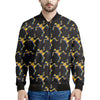 Trippy Dancing Skeleton Pattern Print Men's Bomber Jacket