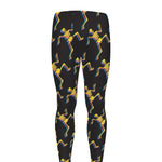 Trippy Dancing Skeleton Pattern Print Men's leggings