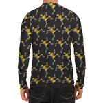 Trippy Dancing Skeleton Pattern Print Men's Long Sleeve Rash Guard