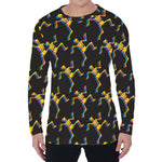 Trippy Dancing Skeleton Pattern Print Men's Long Sleeve T-Shirt
