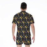 Trippy Dancing Skeleton Pattern Print Men's Rompers