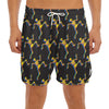 Trippy Dancing Skeleton Pattern Print Men's Split Running Shorts