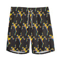 Trippy Dancing Skeleton Pattern Print Men's Athletic Shorts
