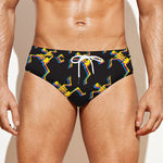 Trippy Dancing Skeleton Pattern Print Men's Swim Briefs